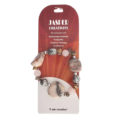 John Bead Jasper Pink Natural Stone Bracelet