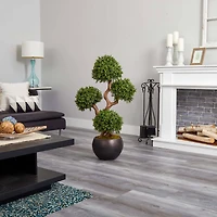 3.7ft. Four Ball Boxwood Topiary Tree in Round Planter