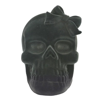 7.25" Black Flocked Skull Tabletop Décor by Ashland®