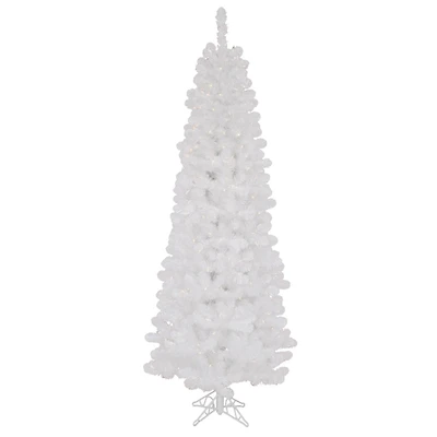 6.5ft. Pre-Lit Sparkle White Spruce Artificial Christmas Tree, Clear Dura-Lit Lights