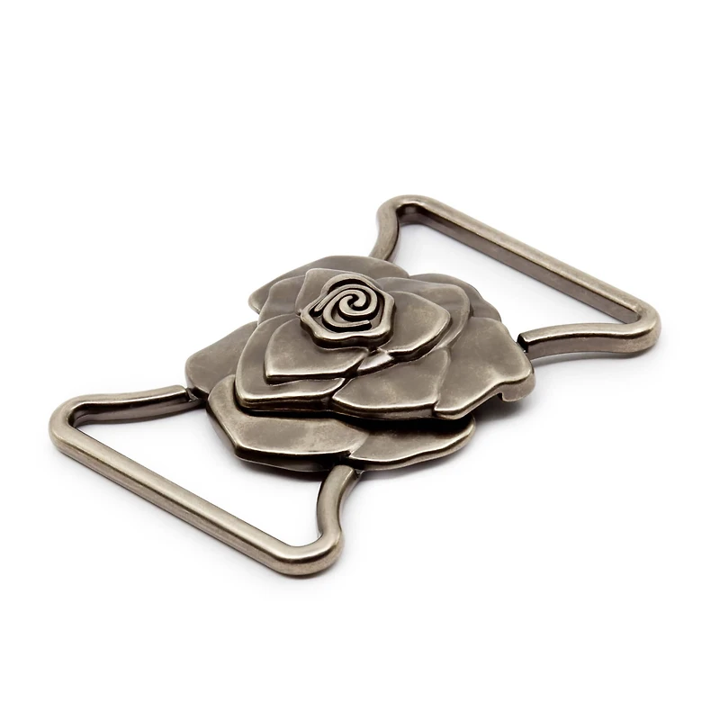 Dritz® Antique Silver Fashion Buckle with Rose Design