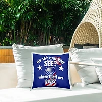 Stupell Industries Funny Patriotic Beer Outdoor Printed Pillow