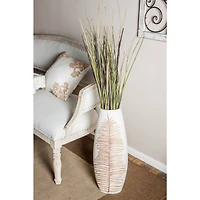 White Polystone Boho Style Vase, 25" x 9" x 8"