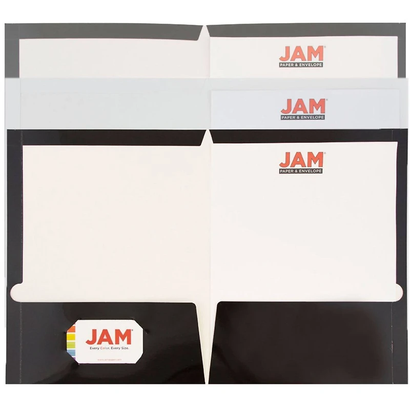 JAM Paper Business Glossy Laminated Two Pocket Folders, 6ct.