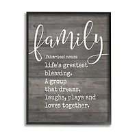 Stupell Industries Family Definition Planked Framed Wall Art