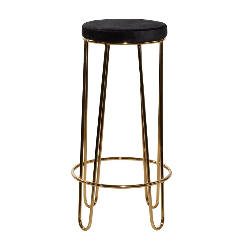 Gold Metal Contemporary Bar Stool 31" x 17" x 17"