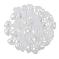 7.4mm White AB Flatback Plastic Pearl Hearts, 300ct. by Bead Landing™