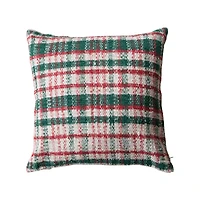 Hello Honey® 20" Red & Green Plaid Woven Throw Pillow