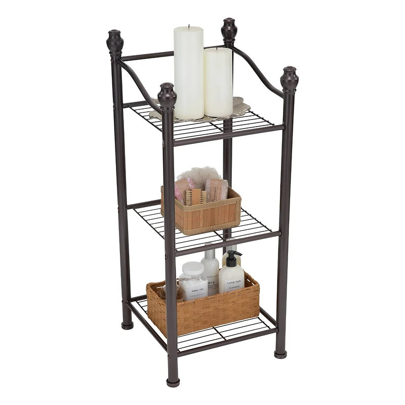 Organize It All 30" Belgium Oil Rubbed Bronze 3-Tier Shelving Tower