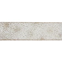 2.5" x 20ft. Cream & Gold Dots Wired Faux Linen Ribbon by Celebrate It®