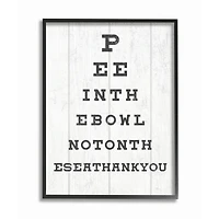 Stupell Industries Bathroom "Pee in the Bowl" Seeing Eye Chart Black Wood Framed Wall Art