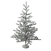 3ft. Unlit Flocked Alpine Coral Artificial Christmas Tree