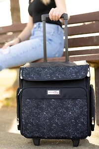 Everything Mary Black & White Rolling Craft Bag