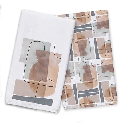 Mid Mod Layered Abstract 16" x 25" Towel Set