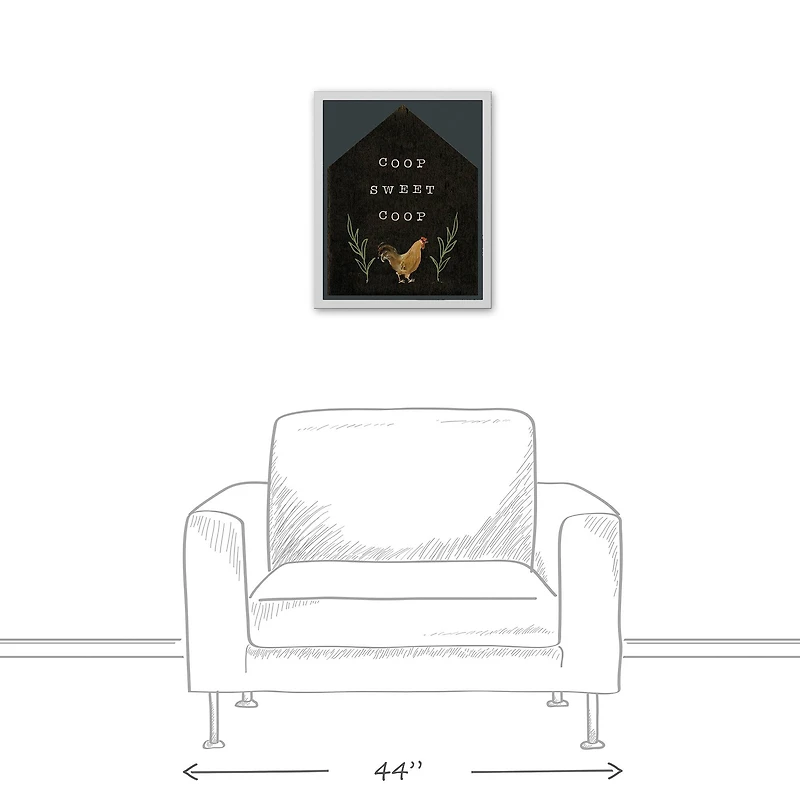 Coop Sweet Coop White Framed Canvas Wall Art