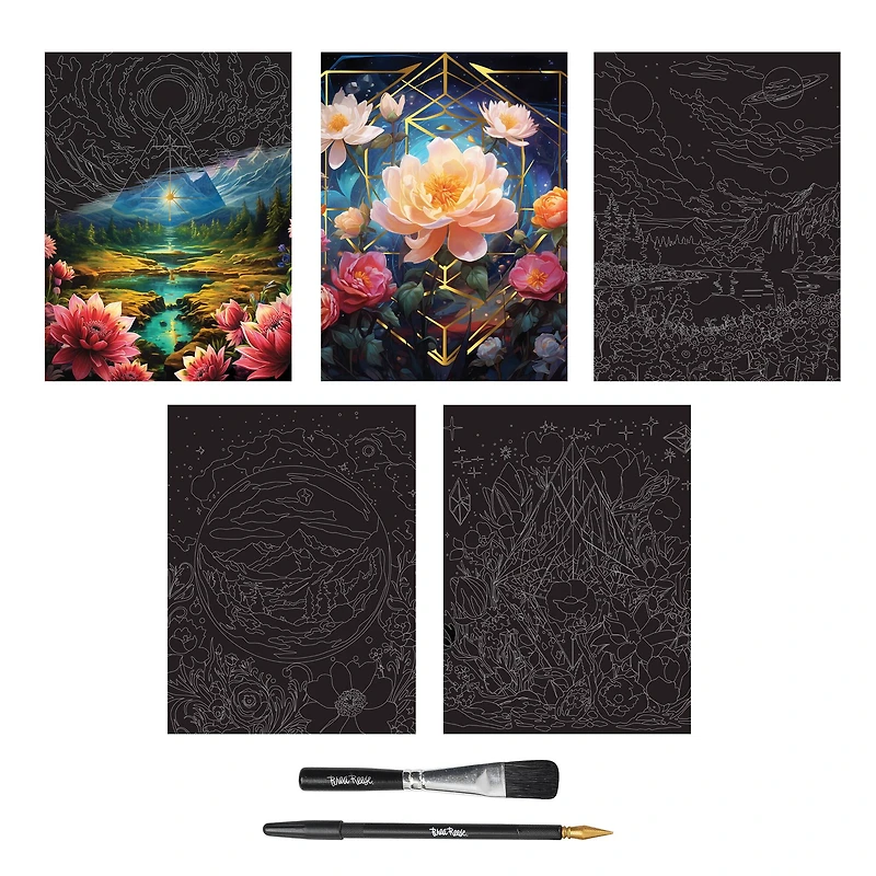 Brea Reese™ 9" x 12" Surreal Scenes Scratch Art Paper Pad