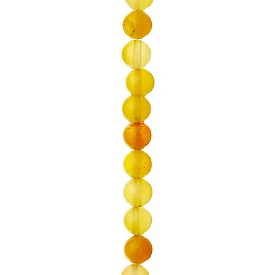 Yellow Agate Round Beads, 8mm by Bead Landing™