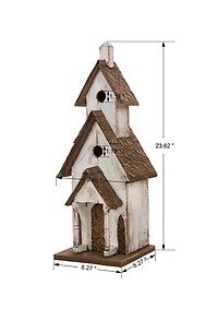 Glitzhome® 23.62" Extra-Large Rustic Wooden Birdhouse