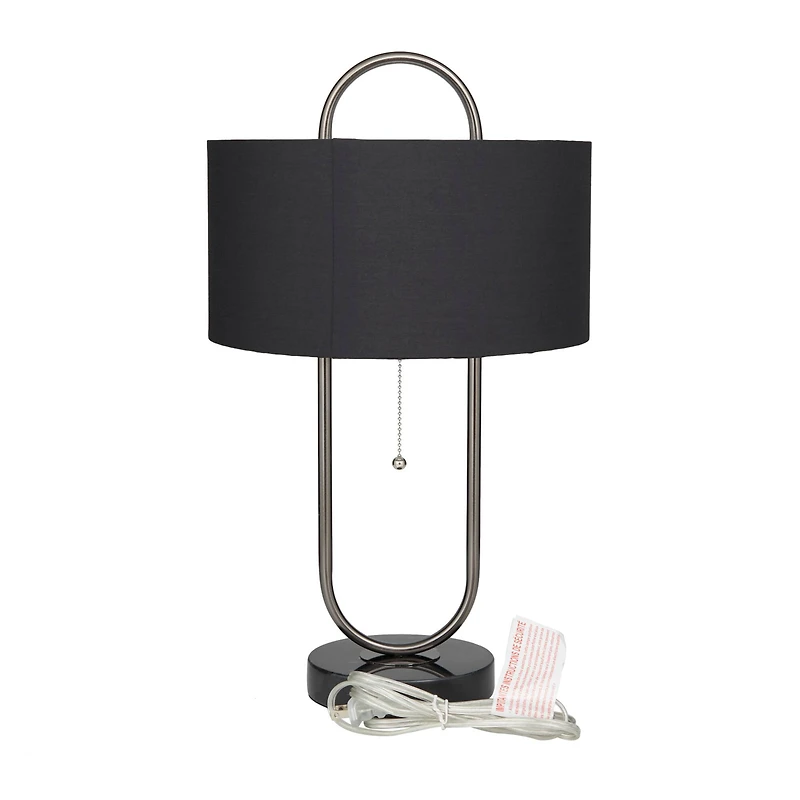 Black Iron Modern Accent Lamp 12" x 12" x 20"