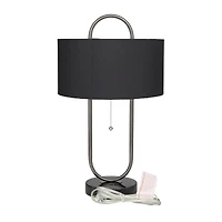 Black Iron Modern Accent Lamp 12" x 12" x 20"
