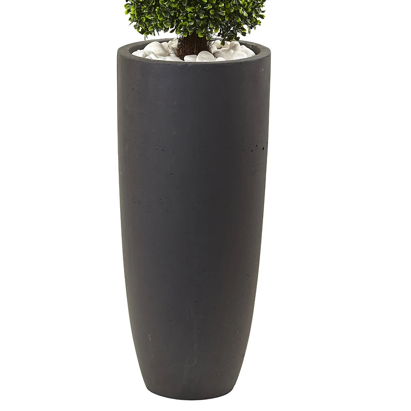 4ft. Boxwood Topiary with Gray Cylindrical Planter