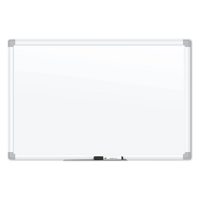 U Brands White Aluminum 36" x 24" Magnetic Porcelain Steel Dry Erase Board
