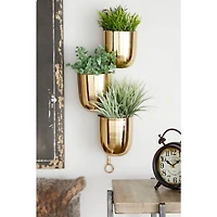 The Novogratz 25" Gold Metal Contemporary Wall Planter