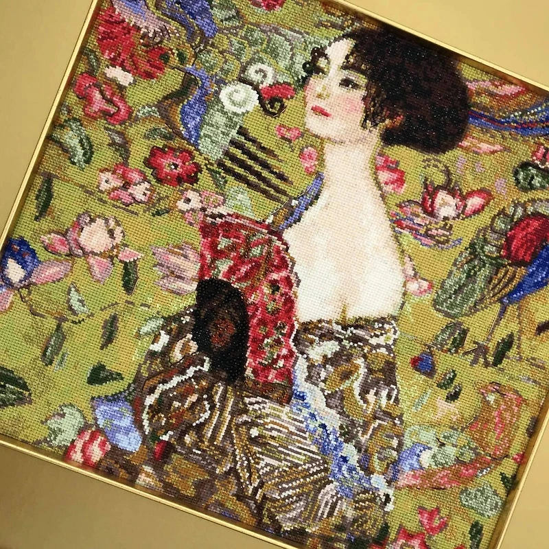 RIOLIS Lady with a Fan After Gustav Klimt Counted Cross Stitch Kit