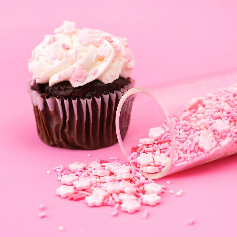 AC Food Crafting 5 Petal Flower Bulk Polished Pressed Candy Sprinkles, 25lb.