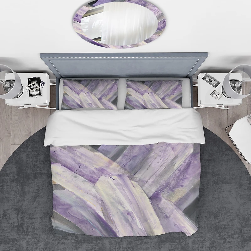 Designart 'Geometric Purple Glacier' Geometric Bedding Set