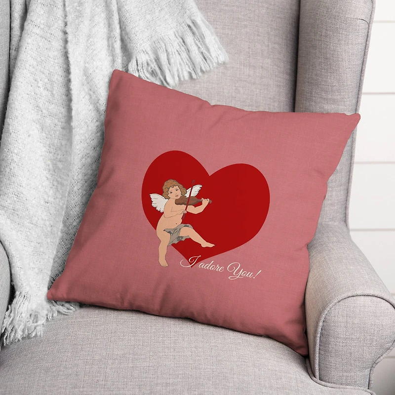 Cupid Heart 18" x 18" Throw Pillow