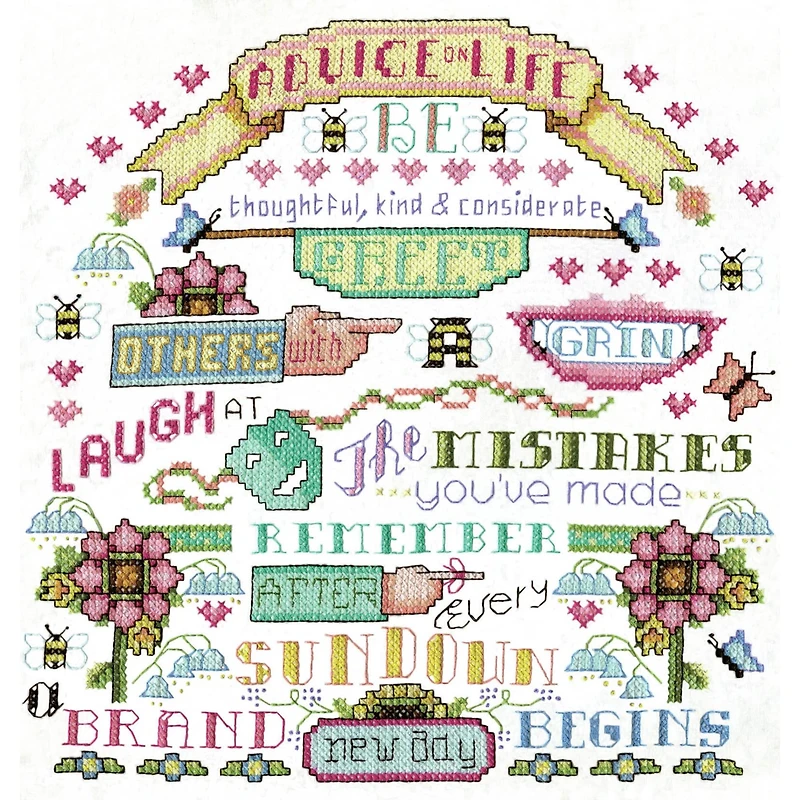 Design Works™ Advice On Life Stamped Cross Stitch Kit