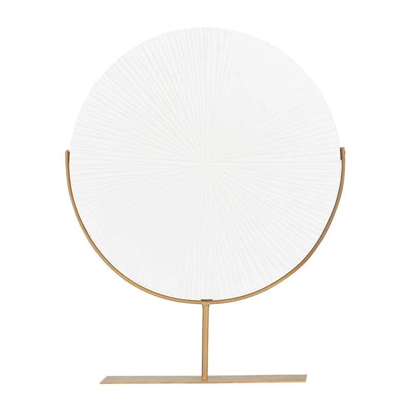 White Iron Contemporary Sculpture, 18" x 18" x 4"