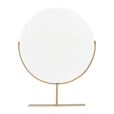 White Iron Contemporary Sculpture, 18" x 18" x 4"