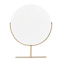 White Iron Contemporary Sculpture, 18" x 18" x 4"