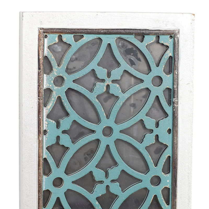 Set of 2 White Wood Glam Wall Decor, 12" x 43"