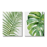 Stupell Industries Tropical Green Palms Canvas Wall Art Set