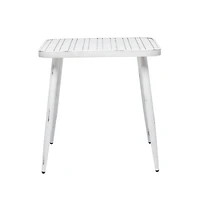 White Aluminum Farmhouse Outdoor Dining Table, 30" x 30" x 30"