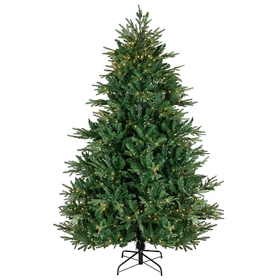 7.5ft. Pre-Lit Juniper Pine Artificial Christmas Tree, Warm White LED Lights