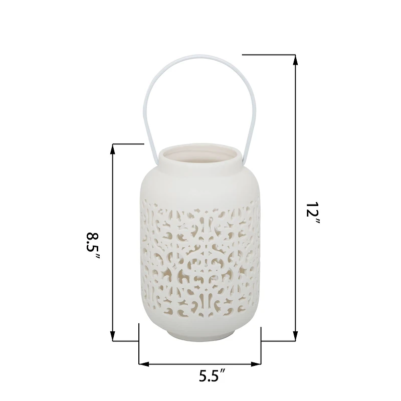 Flora Bunda® 7.5" Celtic Knot LED Ceramic Lantern