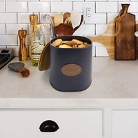 MegaChef 5-Piece Canister Set in Gray with Bamboo Lids