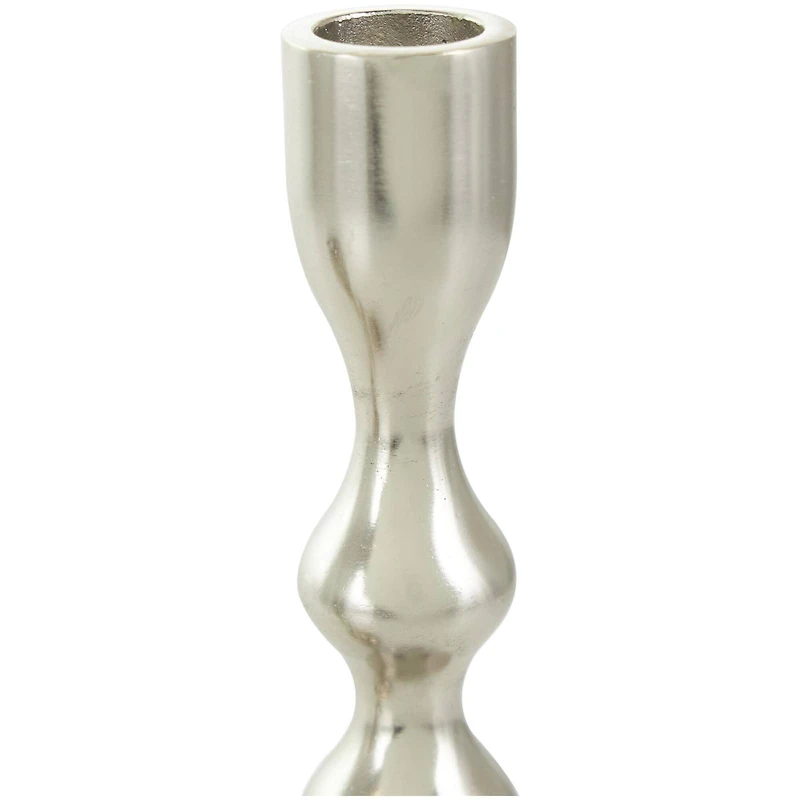 Contemporary Aluminum Taper Candle Holder Set