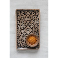 Hello Honey® Hand-Carved Mango Wood Tray