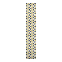 Mid Mod Yellow & Navy Florals Outdoor Table Runner