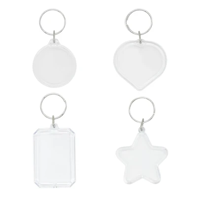 Mixed Shapes Clear Plastic Keychains, 16ct. by Creatology™