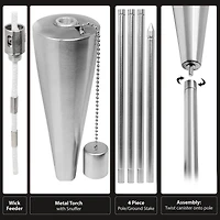 Sorbus 60" Matney Cone Stainless Steel Outdoor Torches , 2ct.