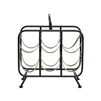 16" Black Metal Contemporary Wine Rack