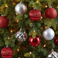 40ct. 3" Red & Silver Shatterproof Ball Ornaments