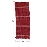 Hello Honey® 72" Red Woven Wool Table Runner with Stripes