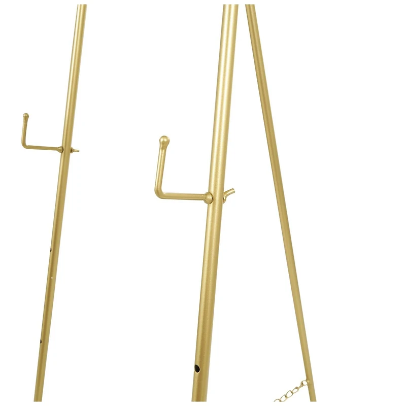 63" Gold Metal Scroll 3-Tier Display Easel